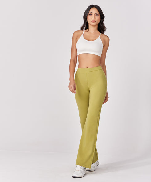 Ponte flared pant  - green